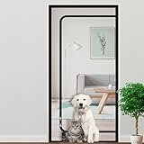 Custom Size Fly Screens for Doors, Mosquito Door Screen Keep Insects Out, Insects Protection Door Screen with Zipper, Bedroom Living Room Mesh, Lets Fresh Air in (W*H:120 * 220cm,Position 4)