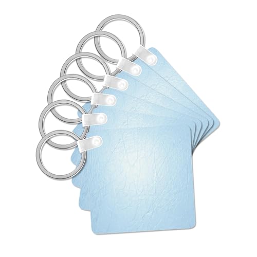 3dRose, Photo Of Baby Blue Leather, set of 6 Key Chains