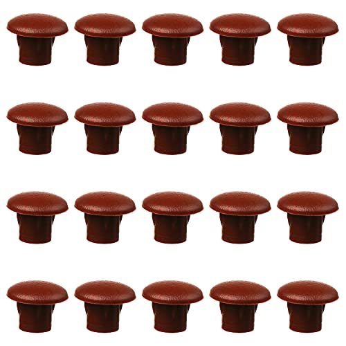 Image of MroMax 100Pcs Screw Cap Cover 3 /16inch Bottom Dia Fit for 4.5-5mm Diameter Hole Plastic Tube Cover Shelf Peg Hole Plugs for Cupboard Bookshelf Shelf Closet Cabinet Bracket Furniture Red Brown Tone