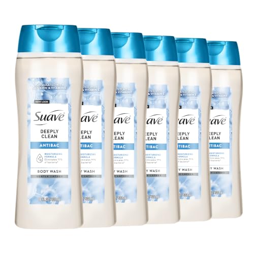 Suave Deeply Clean Antibacterial Body Wash 6 Pack