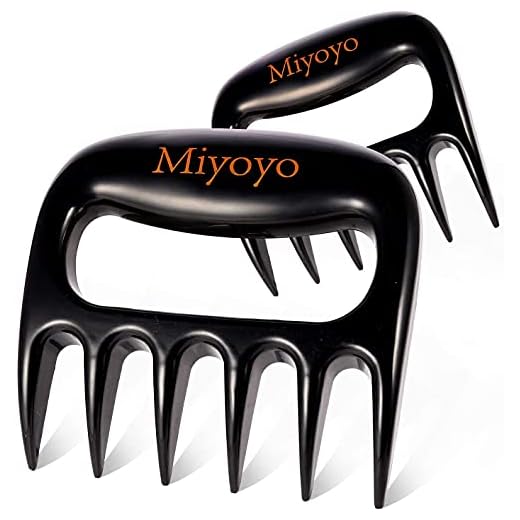 MIYOYO Meat Claws, Best Meat Shredder Claws Heavy Duty Pulled Pork Shredder Claws Non Slip Handle Kitchen Meat Shredding Forks to Shred Meat Easily, for Barbecue, Smoker, Grill - Black