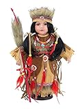 KINNEX COLLECTIONS SINCE 1997 16' Collectible Native American Indian Porcelain Doll (LALANA) D16757