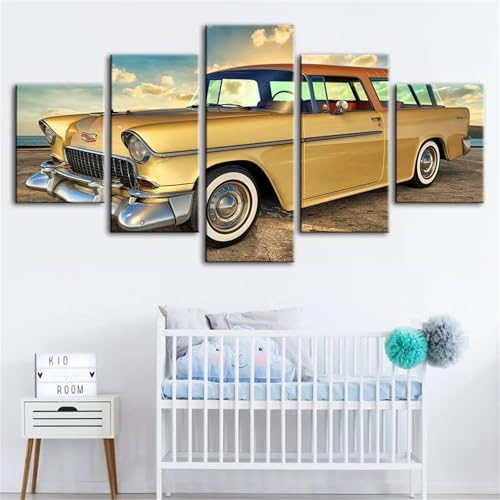 Diamond painting grand format voiture d'époque 250x125cm pour salon
