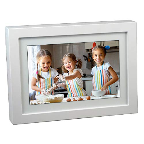 PhotoSpring 8 (16GB) 8-inch WiFi Cloud Digital Picture Frame - Battery, Touch-Screen, Plays Video and Photo Slideshows, HD IPS Display, iPhone & Android app (White - 15,000 Photos) - Thumbnail 5