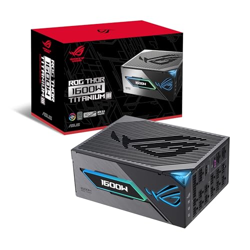 Image of ASUS ROG Thor 1600W Titanium III PSU (80 Plus Titanium Certified, ATX 3.1, GaN MOSFET, Intelligent Voltage Stabilizer, Magnetic OLED Display, Turbo Mode, 10-Year Warranty)