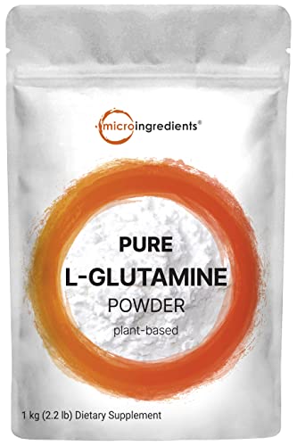Pure L-Glutamine Powder 2.2lbs (1kg) | Free Form Amino Acid | Unflavored Glutamine Supplement | Non-GMO Vegan Friendly