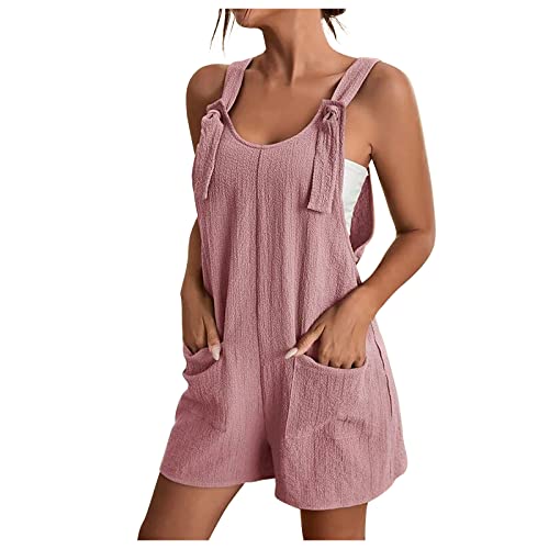 EMATOP Kurzer Jumpsuit Damen Casual Sommer Playsuit V-Ausschnitt Elegant...