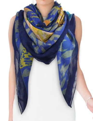 Vibrant Butterflies Leopard Print Square Scarf Shawl2