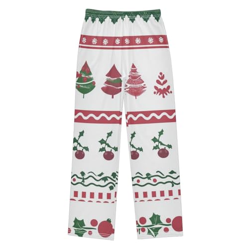 Boys' Pants Christmas Flowers Leaves Tree Long Bottoms Jogger Pants Elastic Waist Trousers with Pockets S-XL