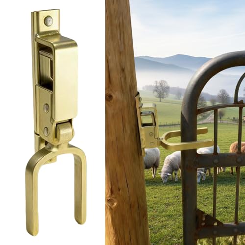 1PCS Instant Locking Gate Latch Heavy-Duty One-Hand Gate Latch for Farm Ranch & Backyard | Automatic Spring Lock Rust-Resistant Steel Easy Install on Wood Metal & Pipe Gates