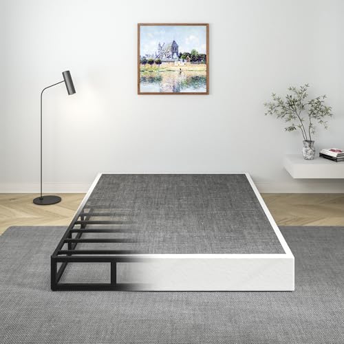 Cecimia 9 Inch Full Size Box Spring Metal Heavy Duty Mattress Foundation with Fabric Cover Easy Assembly Bed Base