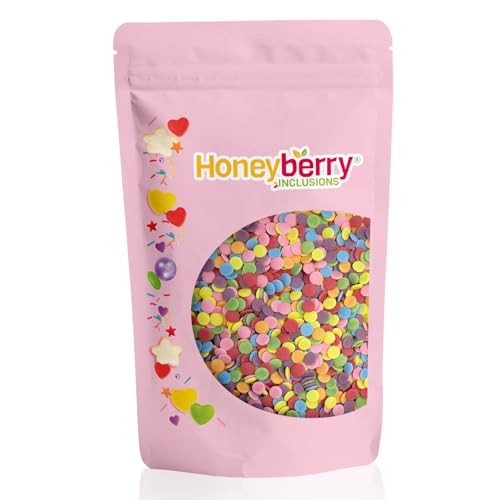 Vermicelles Pâtisserie Naturels et Comestibles 200g – Vermicelles de Sucres Décoratifs Colorés, Idéaux Pour Décorer Gâteaux, Biscuits et Desserts – Produit dans l’UE (Grande Confetti Multicolore)