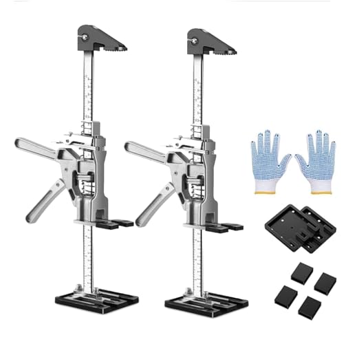 Labor Saving Arm Jack Tool with Two Drop Modes, Multi-Function Height Adjustment Lifting Device, Lifter Cabinet Jack for Installing Cabinets Doors Windows Furniture, Load-Bearing 400kg & 1gloves