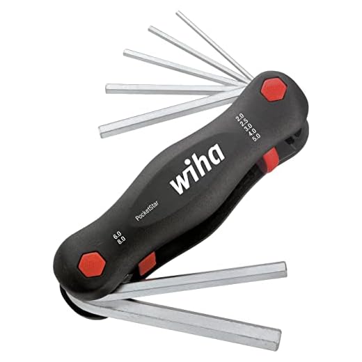 Wiha Multitool PocketStar® Sechskant 7-tlg. (23040), per Tastendruck, schneller Zugriff, als Längs- und Quergriff einsetzbar, sicher verstaut, all-in-one Werkzeug