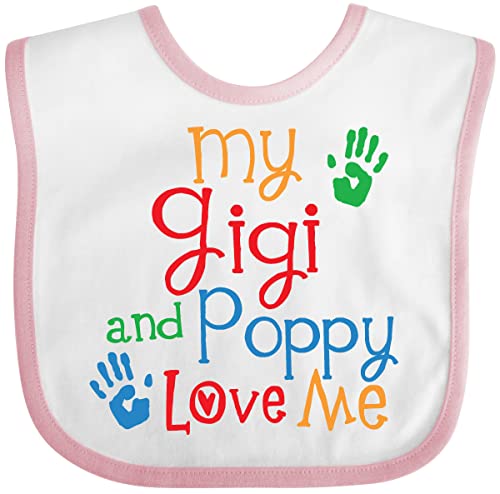 inktastic My Gigi and Poppy Love Me Baby Bib
