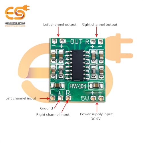 Image of Electronic Spices Combo of Mini 3Watt Speaker 4ohm Speaker with PAM8403 Mini 2 Channel 3W Stereo Class D Audio Power Amplifier Module Board