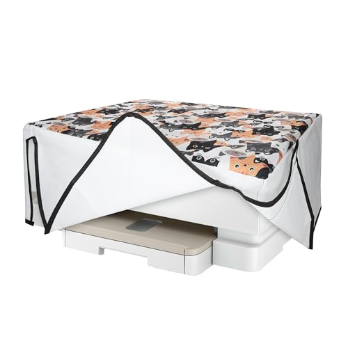 kwmobile Cubierta Compatible con HP Envy Inspire 7220e / Inspire 7255e Funda   Protector Impresora Antipolvo y Antihuellas Dactilares de Tela de Lino   Gatitos