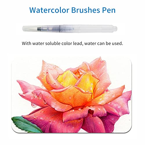 KKcare Conjunto de tinta aquarela 50 cores suprimentos de arte profissional com pincel plano caneta