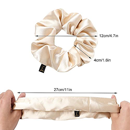 Image of Scrunchies Women Hair Ties - Big Silk Satin Scrunchy Hair Bands Elastic Hair Accessories Soft Large Scrunchies For Vsco Girl Women LOBAB-007