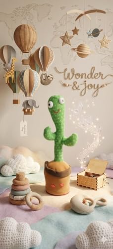 Image of Rechargeable Dancing Cactus Toy - Musical Talking Repeating Toy for Kids, Educational Interactive Plush Toy for Boys & Girls, USB Rechargeable with 120 Song