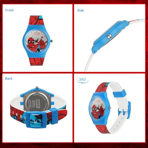 Image of Marvel Spider Man Kids Analog Wrist Watch for Boys | Soft Silicone Strap | Lightweight Comfortable Watch for Children | Adjustable Buckle Casual Daily Wear Watch for Kids
