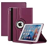 World Biz Rotating Case for iPad 9.7 2018/2017 / iPad Air 2 / iPad Air (9.7'') - 360 Degree Rotation Multi-Angle Viewing Stand, Shockproof PU Leather Book Style Flip Auto Sleep/Wake (Purple)