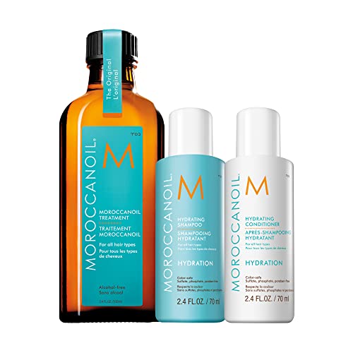 Moroccanoil Feuchtigkeitsspendender Shampoo und Conditioner 70ml mit Behandlung 100ml