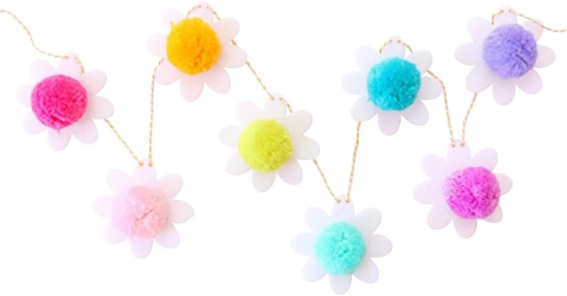 C. R. Gibson Kailo Chic Acrylic Daisy Flower Garland, 5 Feet Long, Multicolor