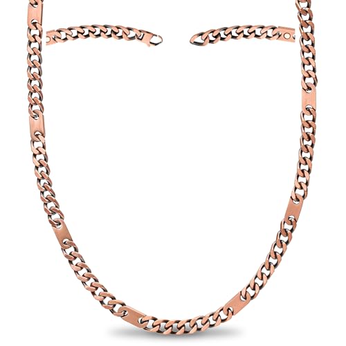 MagnetRX Copper Magnetic Necklace - Effective Necklace for Men and Women - 99.9% Pure Copper Necklaces Chain with Magnets (24.0 Inches)