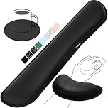 Gimars Upgrade Enlarge Silky Gel Memory Foam Wrist Rest for Computer Keyboard, Mouse, 3 PCS Ergonomic Keyboard Wrist Rest for Typing Pain Relief, Mouse Pad Rests, Wrist Support for Office Gaming Black