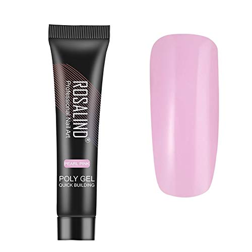 ROSALIND NAIL EXTENSION GEL from BELLE GAGA ™ 15ml Poly Nail Gel Poly Extension Gel Builder Gel for Starter DIY Manicure Nail Art Design Supplies (RE09-08 PEARL PINK)