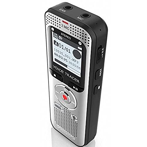 Philips Voice Tracer DVT2000 avec 4 Go + entrée pour carte micro SD + radio FM Argent