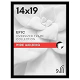 Americanflat 14x19 Picture Frame with Polished Plexiglass - Black Picture Frame - Wide Photo Frames Made of Engineered Wood for Vertical or Horizontal Wall Display - Epic Collection - Black