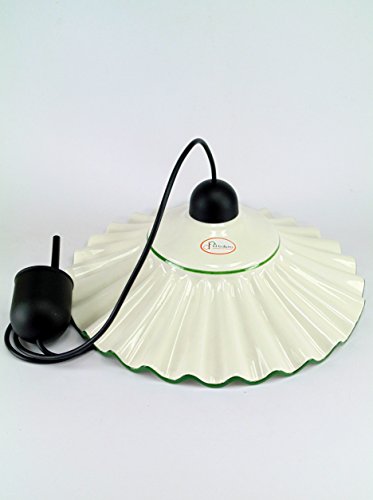 Preisvergleich Produktbild fd-bolletta arredamento e illuminazione Kronleuchter Kunststoff,Deckenleuchter Lampenschirm Keramik l1060 Maße:Höhe 125cm,Ø Lampenschirm 38cm,Die Maße sind mit Lampenschirm