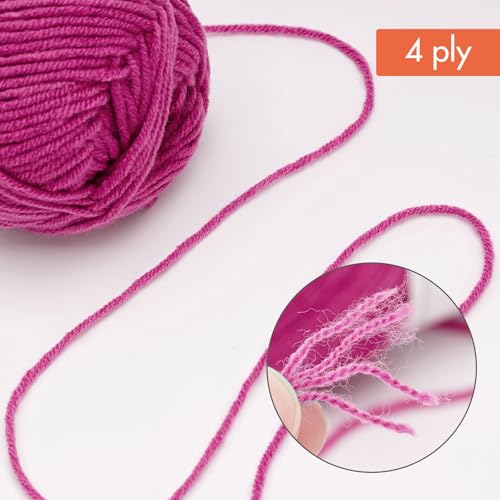Image of NICEEC 300g Soft Assorted Colors Yarn - Sport Weight,100% Acrylic, 4 Ply, Bonbons Yarn for Crochet & Knit, DIY Project Starter Kit for Kids or Adults(Total 870yds) - Series 17