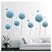 Produktbild Terilizi Schmetterling Fliegen In Blauen Löwenzahn Schlafzimmer Wandaufkleber Pvc Natürliche Blume Wandtattoo Wohnzimmer Schlafzimmer Dekorative Wand Art60 * 90Cm