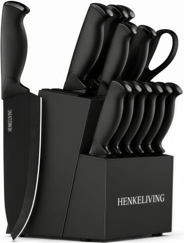 HENKELIVING 14-Piece Black Knife Set