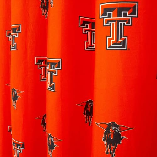 Image of College Covers Everything Comfy Texas Tech Red Raiders Bright and Colorful Shower Curtain Cover 70 inch x 72 inch