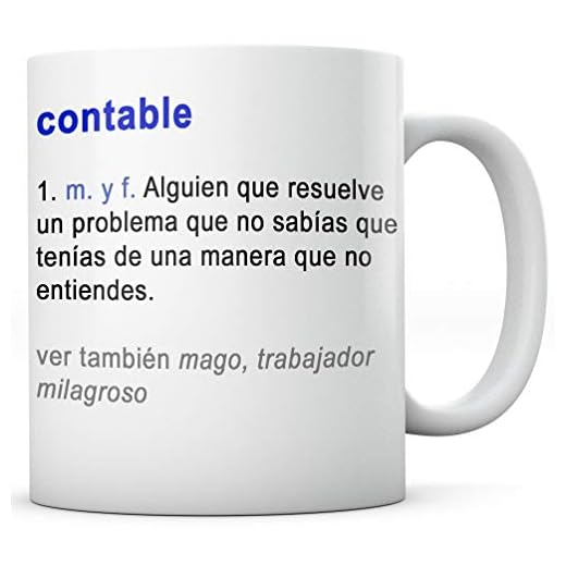 PANISCUS Taza para Regalar Diccionario Definición Contable Regalo Divertido Broma Humor Sarcasmo Desayuno Café