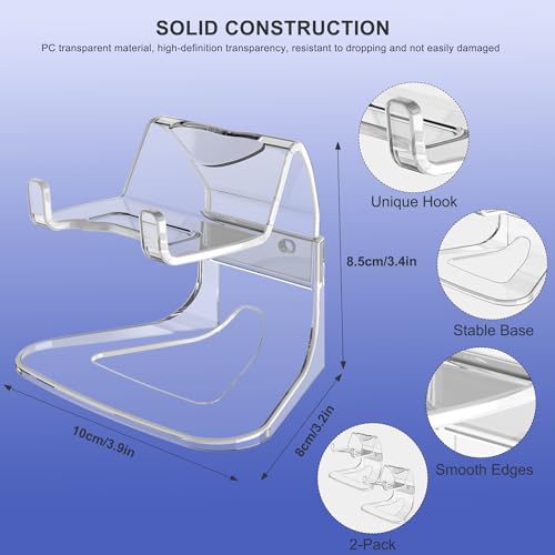 Image of 2 Packs Game Controller Holder Stand Compatible with Nintendo Switch 2 Xbox PS5 PS4 PC Controllers, Durable Universal Clear Display Stand for Almost All Controller