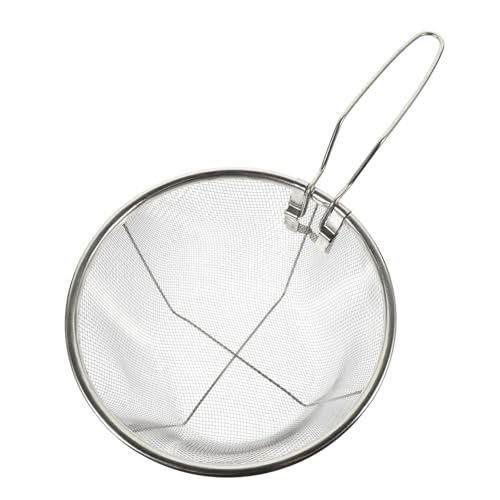 EXQUIMEUBLE ステンレス製折りたたみフライヤーストレーナー 揚げ物 水切り兼