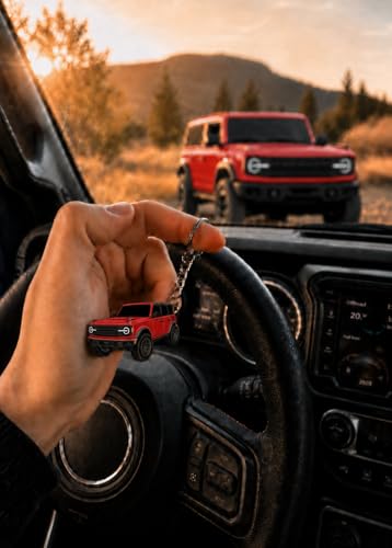 Image of Bronco Keychain Accessories 4 door key chain Fob Cover Cool Mods compatible with Ford Bronco 2022 2023 2024