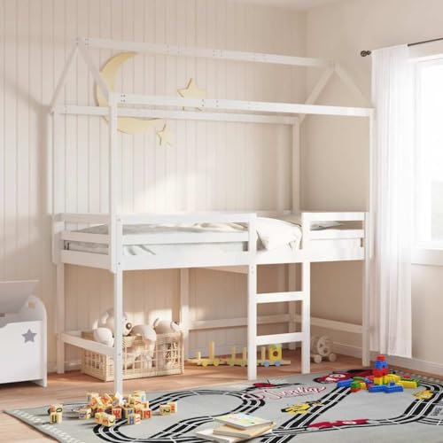 Vidaxl Tetto Letto Bambini Bianco 207X80,5X151,5Cm Legno Massello Pino, Tetto Per Letto, Tettoia Per Letto Bambini, Baldacchino Per Letto Bambini - 2