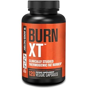 Jacked Factory Burn-XT Clinically Studied Fat Burner & Weight Loss Supplement – Appetite Suppressant & Energy Booster – with Acetyl L-Carnitine, Green Tea Extract and More – 120 Natural Diet Pills