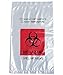 Daarcin Biohazard Specimen Bags,500pcs 6x9in/15x25cm with Biohazard Red Logo Printing, Ziplock Top Sample Bags with Outside Pocket Paperwork Pouch