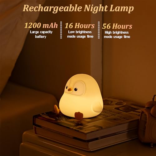 Lámpara de noche infantil de silicona recargable con temporizador miniatura 6