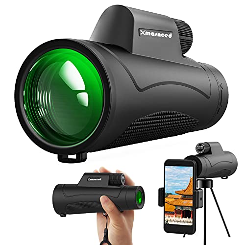 Monokular Teleskop für Erwachsene, 12x50 HD Monokular Teleskop für Handy mit Halterung & Adapter Stativ, BAK4 Prisma Wasserdicht Teleskop Monokular für Erwachsene Vogelbeobachtung Sightseeing Cover