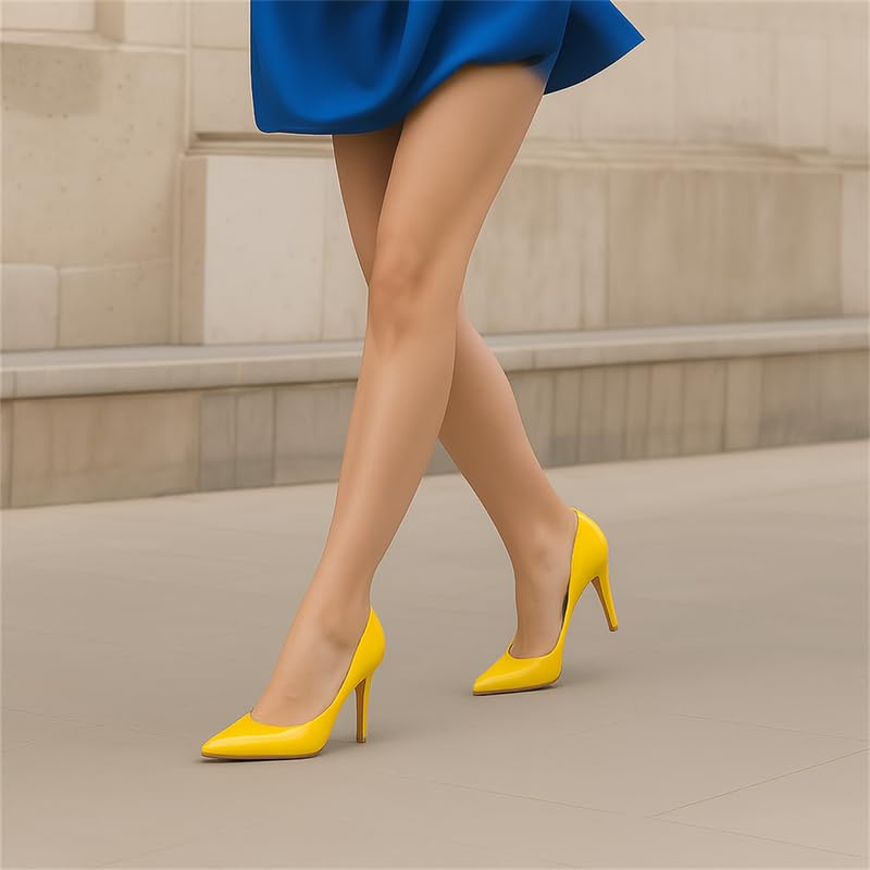 Image of Women's Stiletto High Heels Pumps for Women-4IN Pointed Toe Classic Pumps for Dress Party Wedding Evening Date Night Sexy Slip-On Shoes