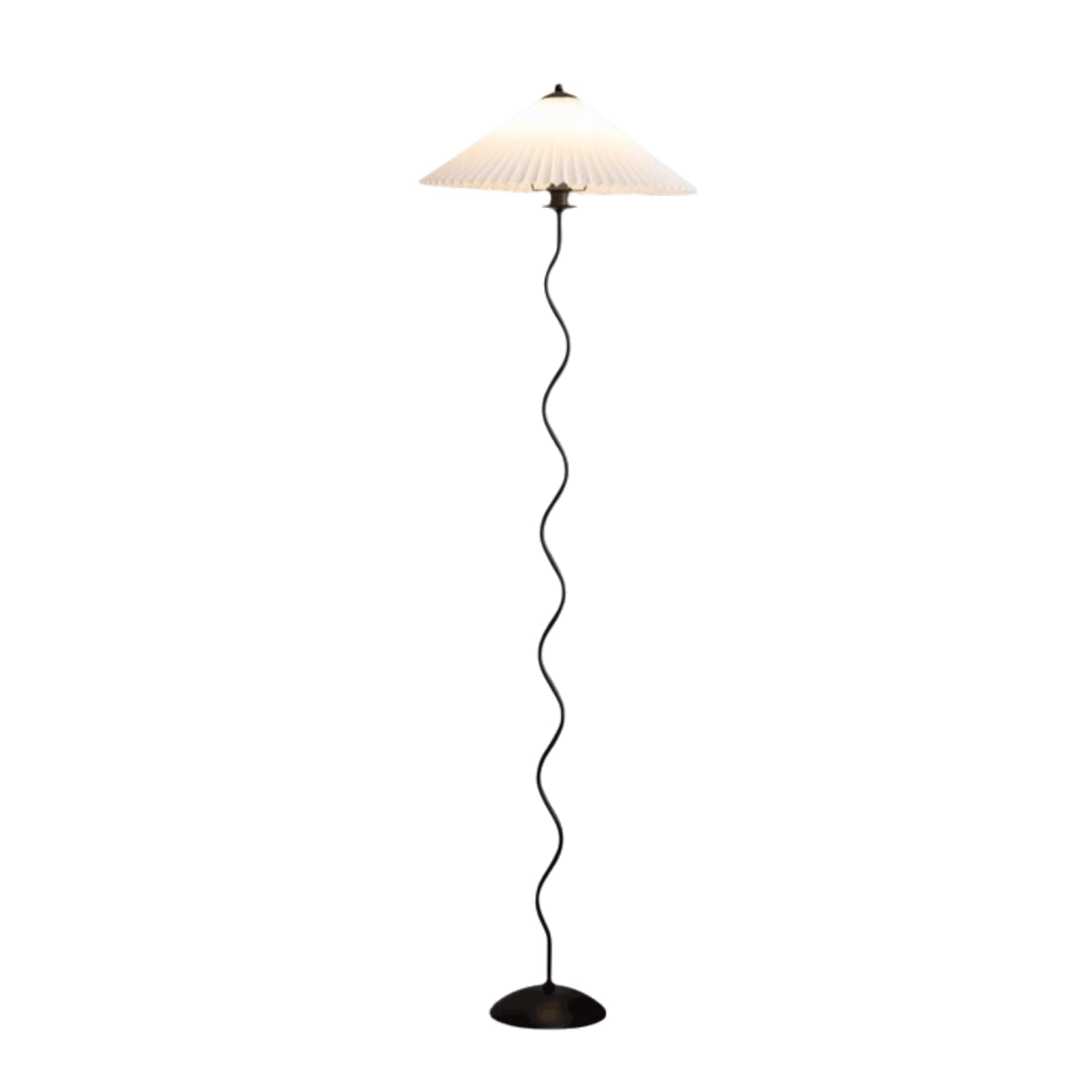 Lámpara de tela plisada y hierro con interruptor de pedal para una luz difusa perfecta