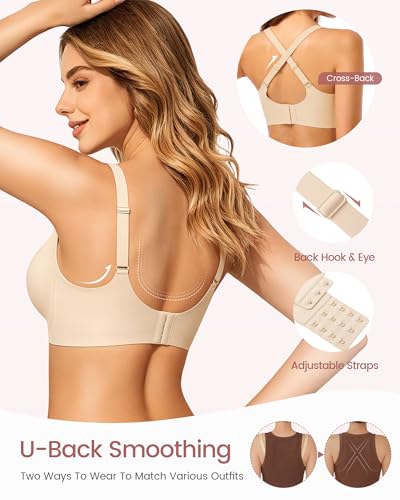 Image of Gailife Smooth Wireless Jelly Bras for Women No Underwire Seamless Push Up Bra Full Coverage Soft Suppor Tshirt Bralettes